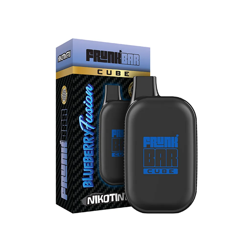 Frunk Bar Cube ZERO Mesh Engångs Vape Blueberry Fusion bredvid originalförpackning