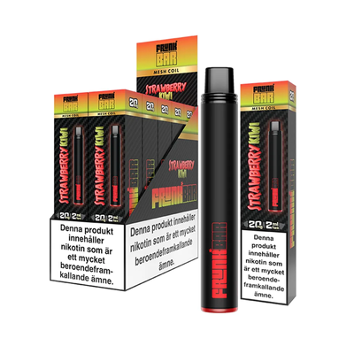 Frunk Bar Mesh Strawberry Kiwi engångsvape 10-pack, förfyllda vapes med nikotin och 2 ml e-vätska.