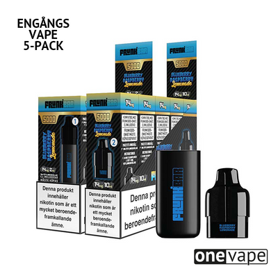 Frunk 5000 Engångs Vape - Blueberry Raspberry Lemonade (5-Pack)