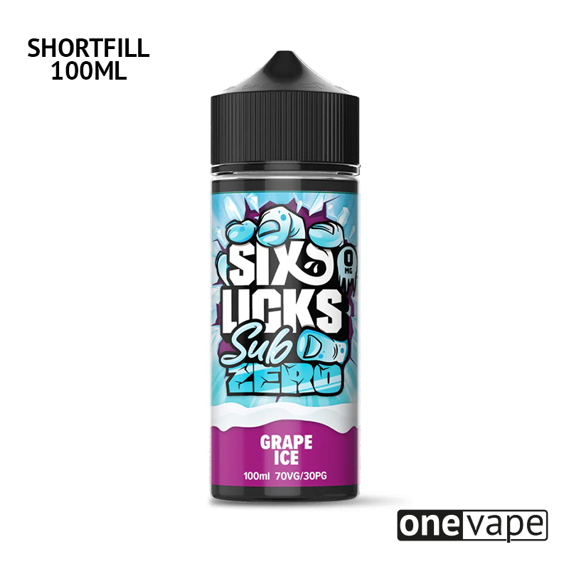 Six Licks Sub Zero - Grape Ice (100ml Shortfill)