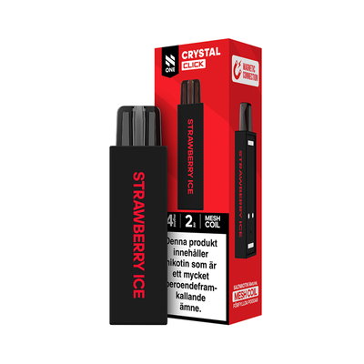 N One Crystal Click mesh-pod Strawberry Ice bredvid originalförpackning