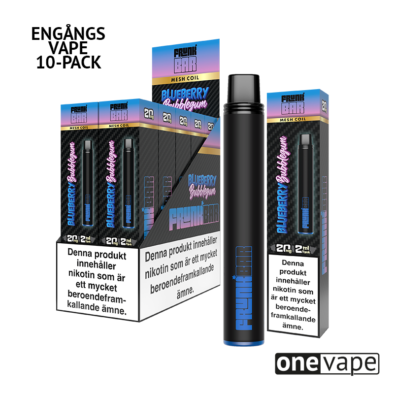 Frunk Bar Mesh Engångs Vape - Blueberry Bubblegum (10-Pack)