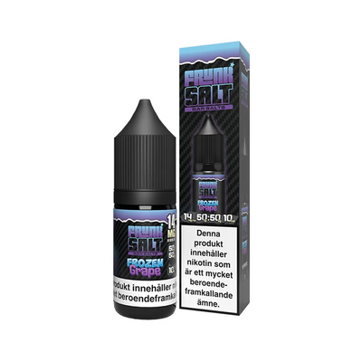 E-juice Frunk Bar Salt Frozen Grape 14 mg 10 ml med flaska och kartong