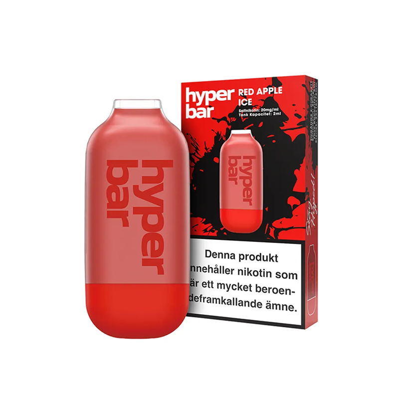 Hyper Bar Mesh Engångs Vape Red Apple Ice bredvid originalförpackning