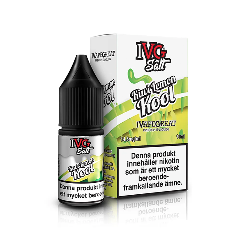IVG Salts Kiwi Lemon Kool flaska bredvid originalförpackning
