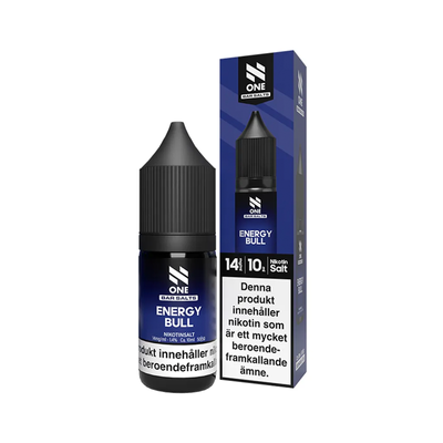 E-juice N One Bar Salts Energy Bull 14 mg 10 ml med flaska och kartong