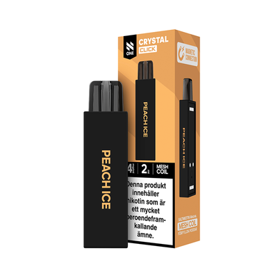 N One Crystal Click mesh-pod Peach Ice bredvid originalförpackning