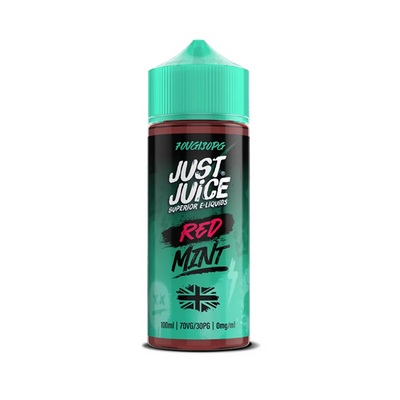 just juice Red Mint originalflaska mot vit bakgrund