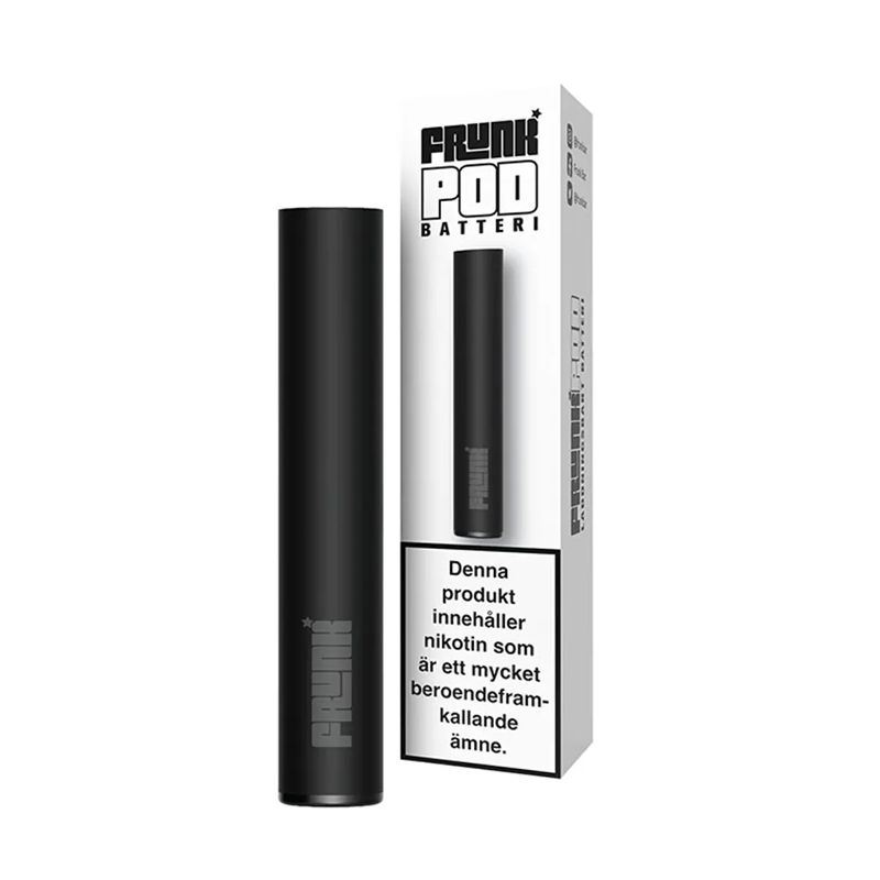 Svart Frunk Pod Pen-batteri med produktförpackning