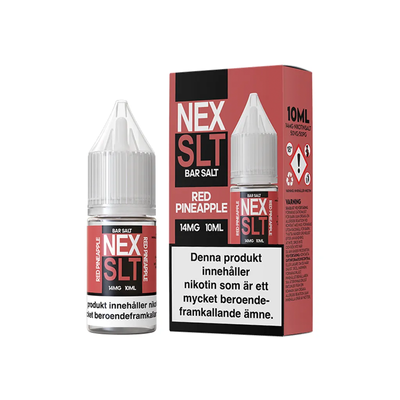 NEX SLT Red Pineapple originalflaska till vänster om originalförpackning mot vit bakgrund