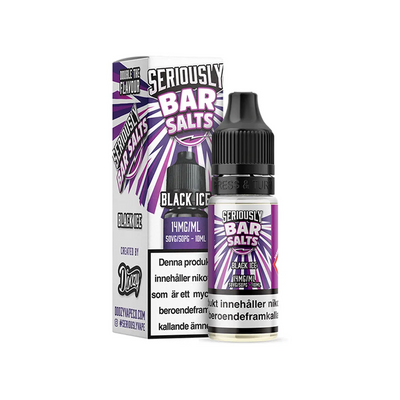 Seriously Bar Salts Black Ice Flaska bredvid originalförpackning