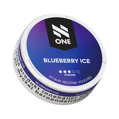 Vitt snus N One Slim Blueberry Ice 9 mg med dosa