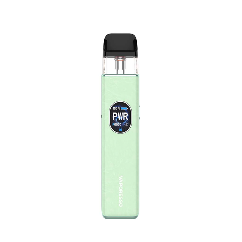Vaporesso XROS 5 i färgen Jade Green – e-cigarett med färgskärm, transparent pod och ljusgrön design