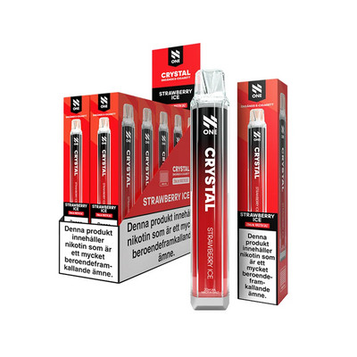 N One Crystal Mesh Strawberry Ice engångsvape 10-pack, förfyllda vapes med nikotin och 2 ml e-vätska.