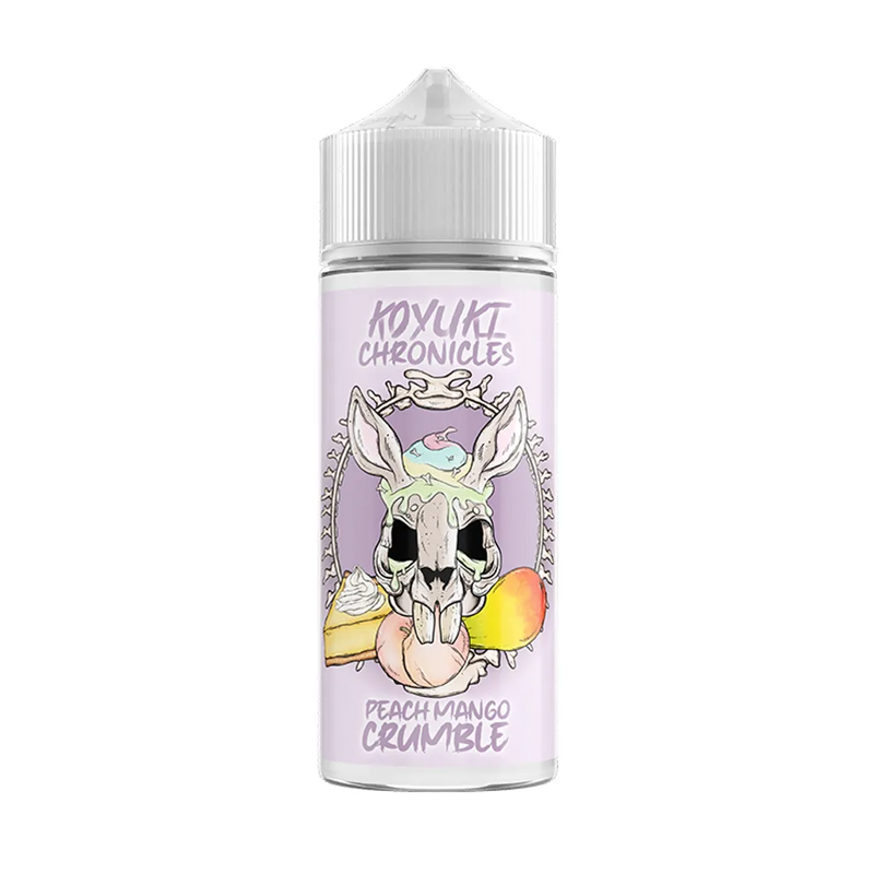 Koyuki Chronicles Peach Mango Crumble originalflaska mot vit bakgrund