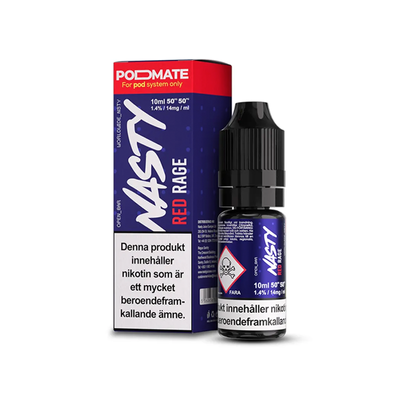 Nasty Salt Red Rage Flaska bredvid originalförpackning