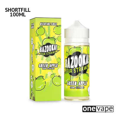 Bazooka Sour Straws - Green Apple (100ml Shortfill)