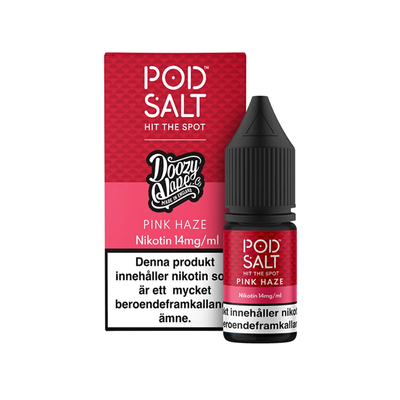 Pod Salt Pink Haze Flaska bredvid originalförpackning