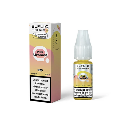 ElfLiq Pink Lemonade Flaska bredvid originalförpackning