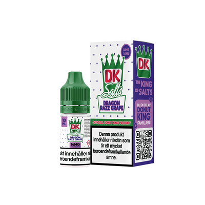 DK Salts Dragon Razz Grape flaska bredvid orginalförpackning