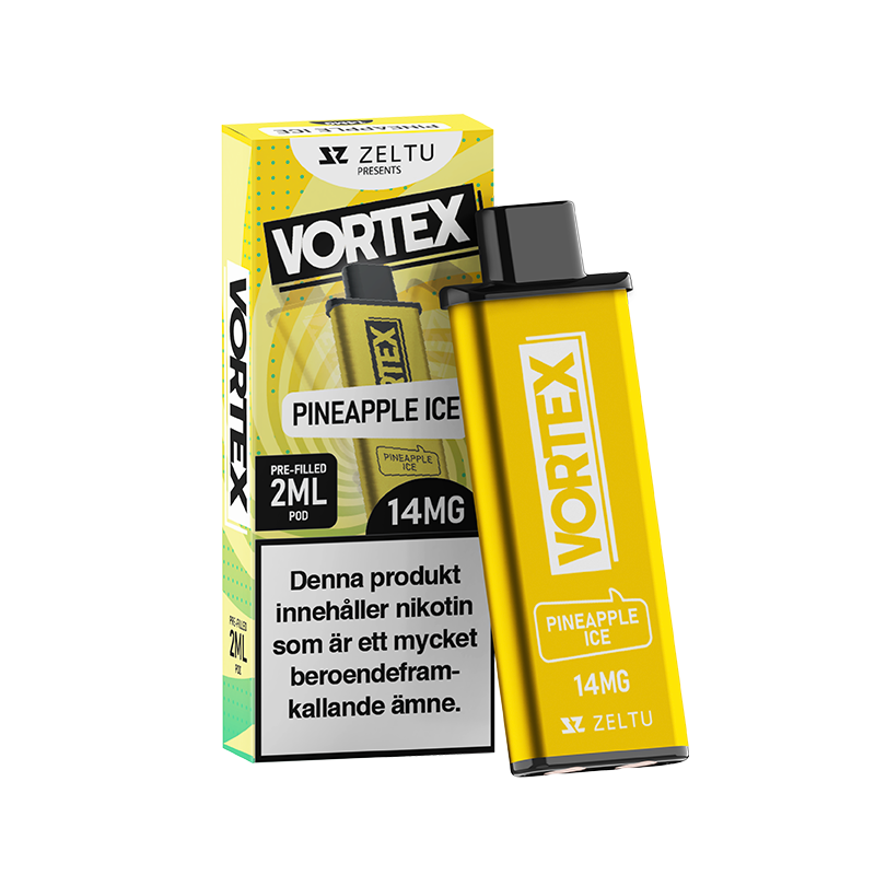 Zeltu X3 Vortex Pineapple Ice pod framför originalförpackning
