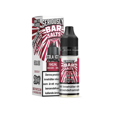 Seriously Bar Salts Cola Ice Flaska bredvid originalförpackning