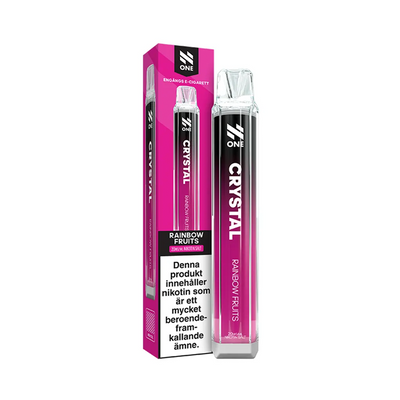 Engångsvape N One Crystal Rainbow Fruits bredvid originalförpackning