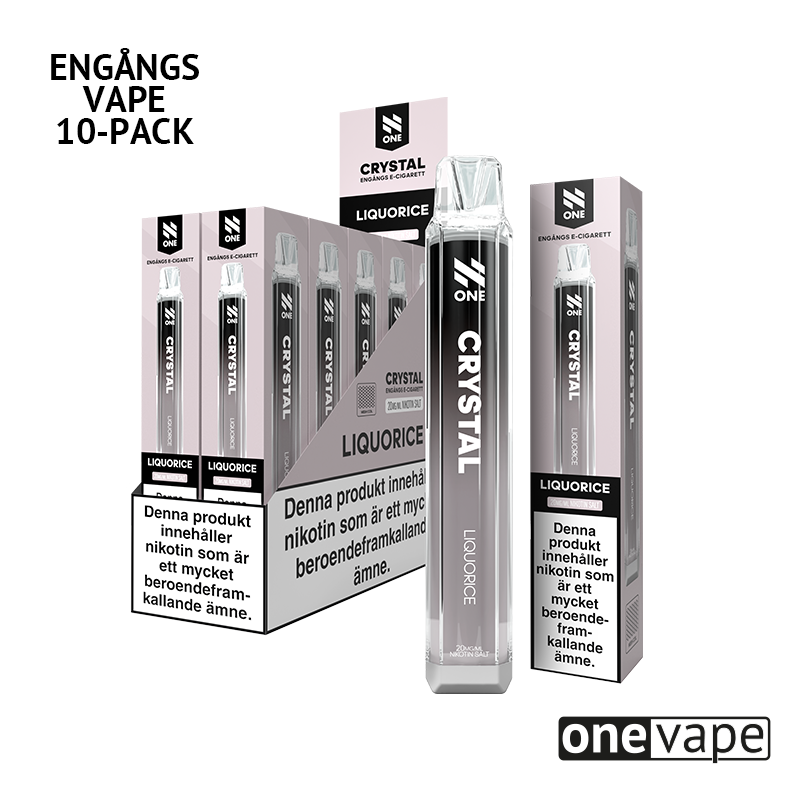 N One Crystal Mesh Engångs Vape - Liquorice (10-Pack)