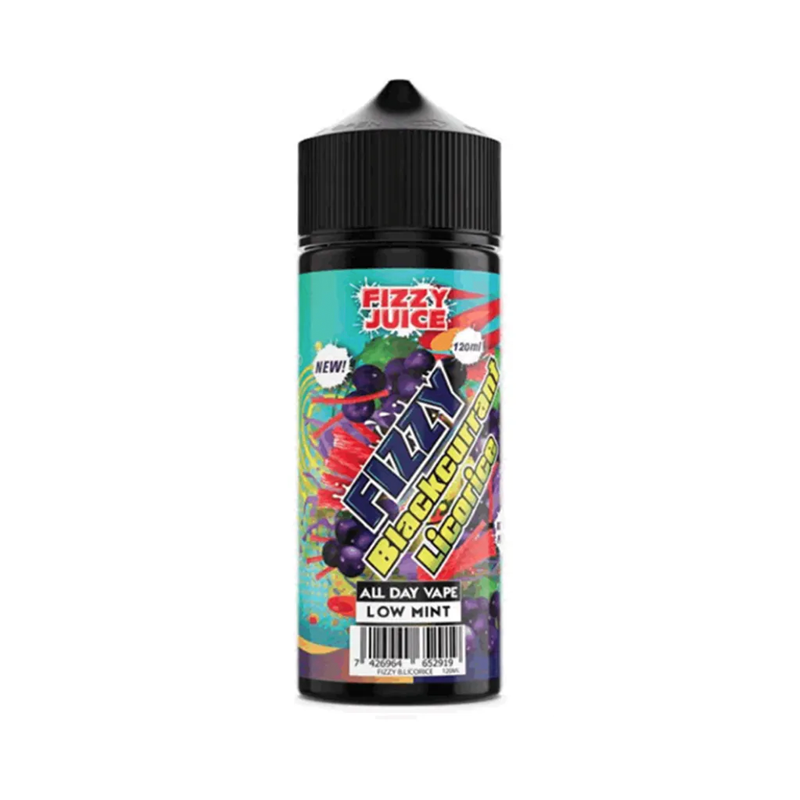 fizzy Blackcurrant Licorice originalflaska mot vit bakgrund