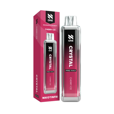 N One Crystal ZERO Engångs Vape Cherry Ice bredvid originalförpackning