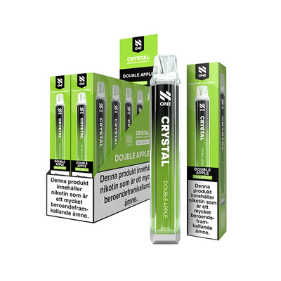 N One Crystal Mesh Double Apple engångsvape 10-pack, förfyllda vapes med nikotin och 2 ml e-vätska.
