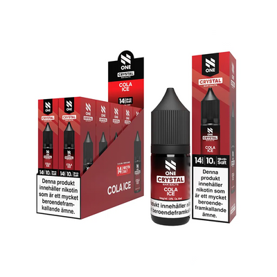 Förpackning och flaska av N One Salt Cola Ice e-juice 10-pack 14 mg