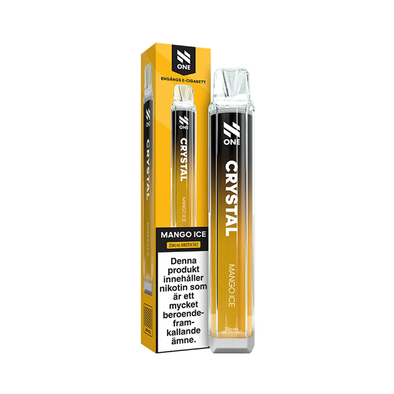 Engångsvape N One Crystal Mango Ice bredvid originalförpackning