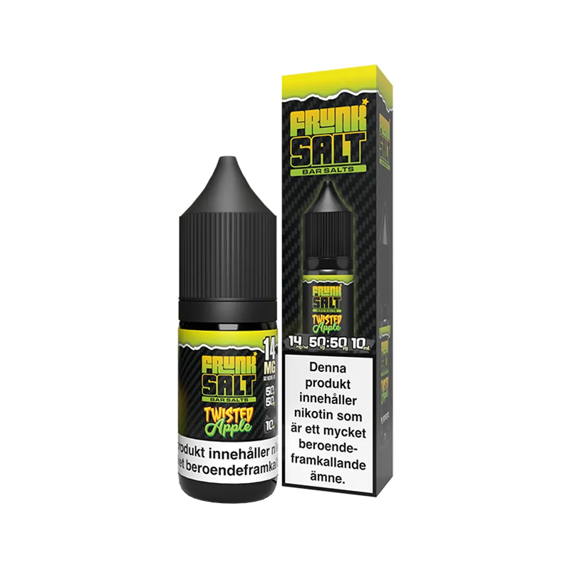 E-juice Frunk Bar Salt Twisted Apple 14 mg 10 ml med flaska och kartong