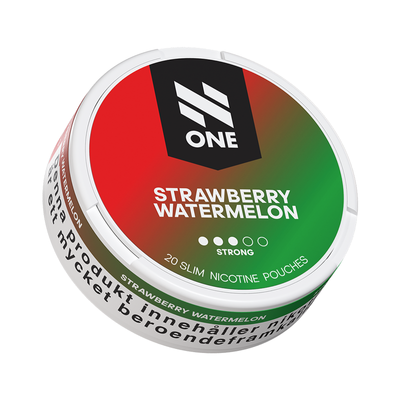Vitt snus N One Slim Strawberry Watermelon 9 mg med dosa