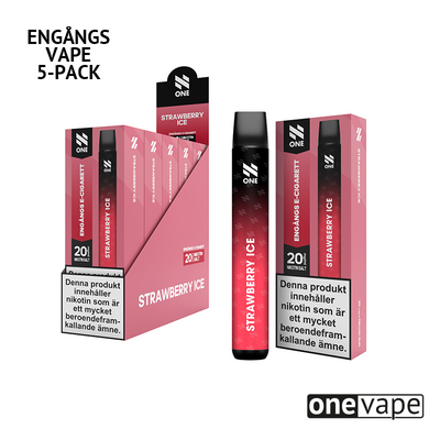 N One Engångs Vape - Strawberry Ice (5-Pack)