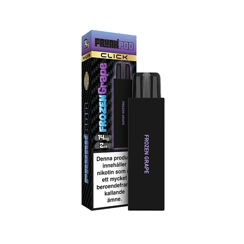 Frunk Pod Click Mesh Frozen Grape bredvid originalförpackning
