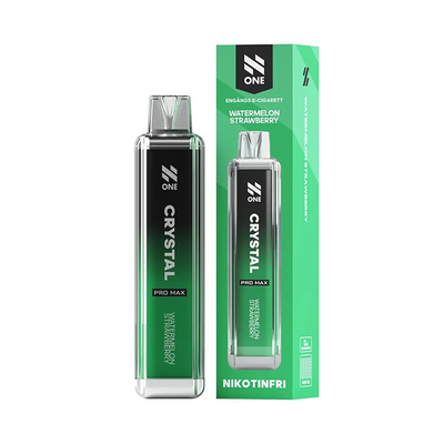 N One Crystal ZERO Engångs Vape Watermelon Strawberry engångsvape bredvid originalförpackning