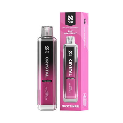 N One Crystal ZERO Engångs Vape Pink Grapefruit engångsvape bredvid originalförpackning