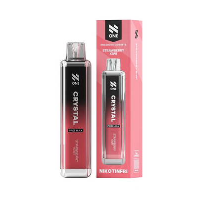 N One Crystal ZERO Engångs Vape Strawberry Kiwi engångsvape bredvid originalförpackning