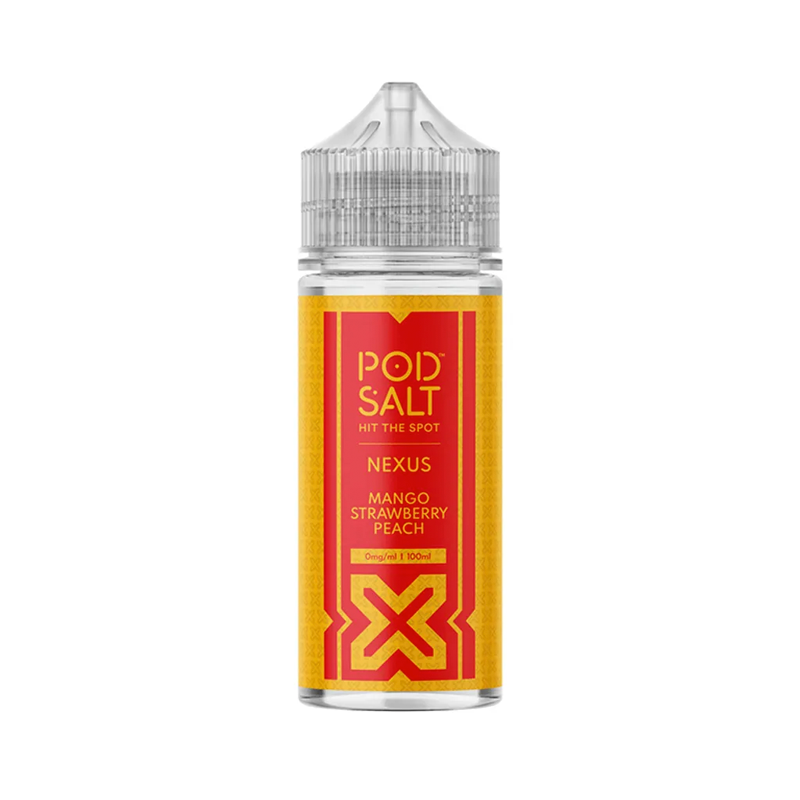 nexus Mango Strawberry Peach originalflaska mot vit bakgrund