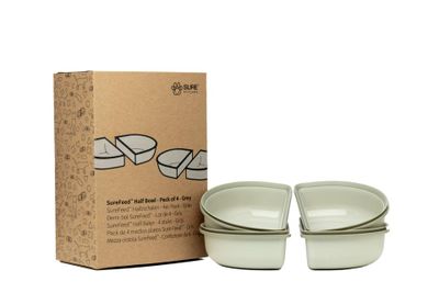 Surefeed delad skål grå, 4st