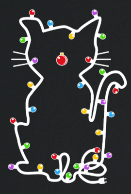 Supercat T shirt med tryck Kittylights svart