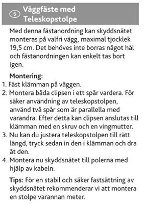 Teleskoprör med räckes- eller väggklämma till balkongnät