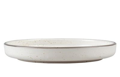 Kattmatskål Fat prickig Vit
