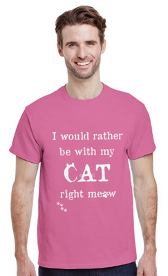 Supercat T shirt med tryck Right Meow Rosa S