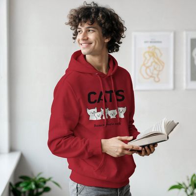 Supercat Hoodie med tryck, CATS röd S