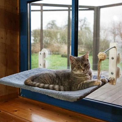 Fönsterbädd kattsäng med sugproppar