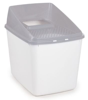 Kattlåda No Mess Box vit/grå