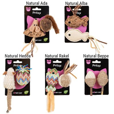 Kattleksak Natural 2-pack Fiskar